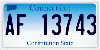 CT license plate AF13743
