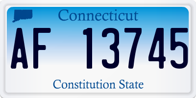 CT license plate AF13745