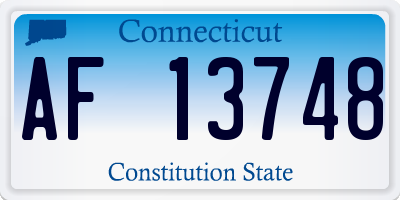 CT license plate AF13748