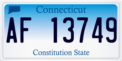 CT license plate AF13749