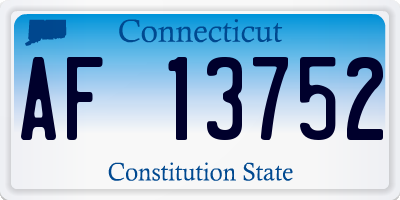 CT license plate AF13752