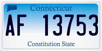 CT license plate AF13753