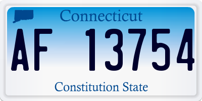 CT license plate AF13754