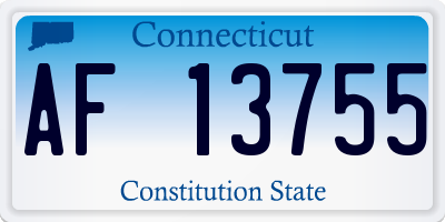 CT license plate AF13755