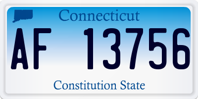 CT license plate AF13756