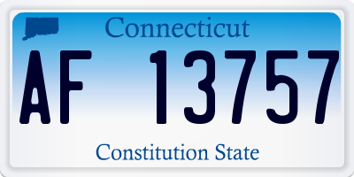 CT license plate AF13757