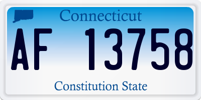 CT license plate AF13758