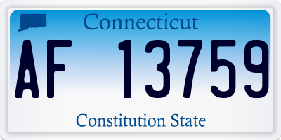 CT license plate AF13759