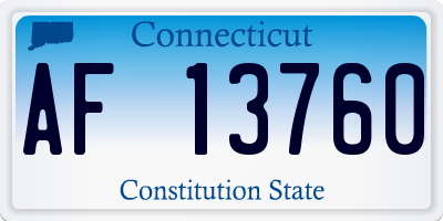CT license plate AF13760