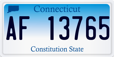 CT license plate AF13765