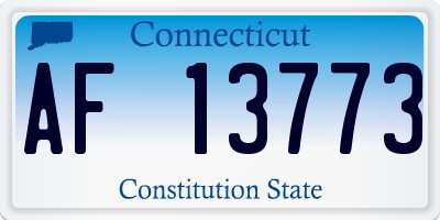 CT license plate AF13773
