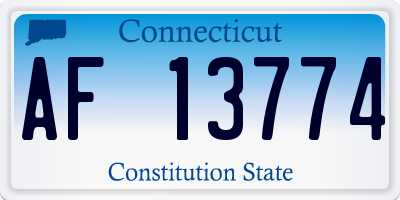 CT license plate AF13774
