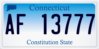 CT license plate AF13777