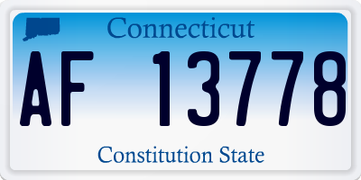 CT license plate AF13778
