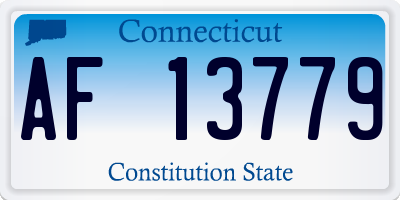 CT license plate AF13779