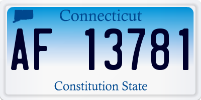 CT license plate AF13781