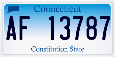 CT license plate AF13787