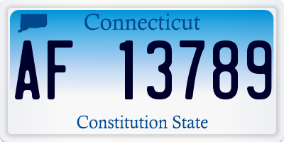 CT license plate AF13789
