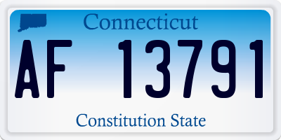 CT license plate AF13791