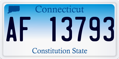 CT license plate AF13793