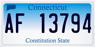 CT license plate AF13794