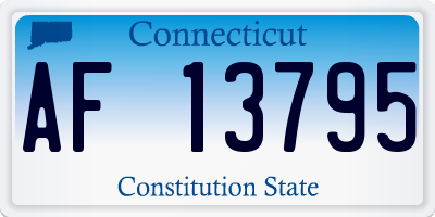 CT license plate AF13795
