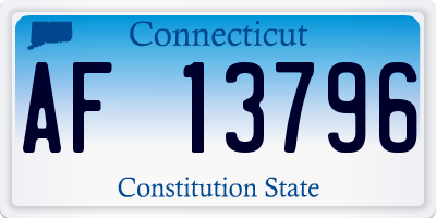 CT license plate AF13796