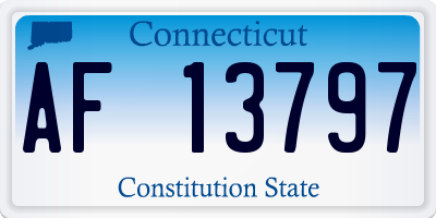 CT license plate AF13797