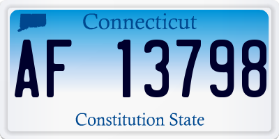 CT license plate AF13798