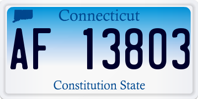 CT license plate AF13803