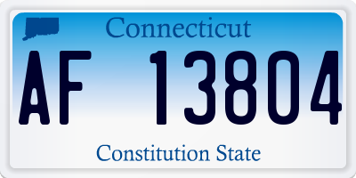 CT license plate AF13804