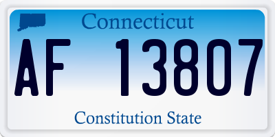 CT license plate AF13807