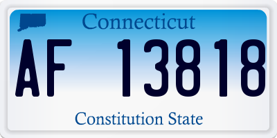 CT license plate AF13818