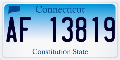 CT license plate AF13819