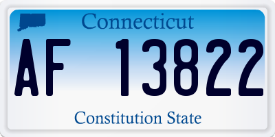 CT license plate AF13822