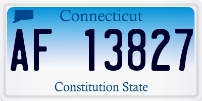 CT license plate AF13827