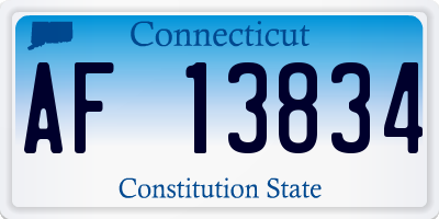 CT license plate AF13834