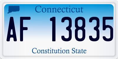 CT license plate AF13835