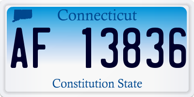 CT license plate AF13836