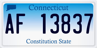 CT license plate AF13837