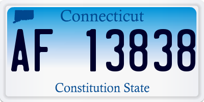 CT license plate AF13838