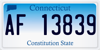 CT license plate AF13839