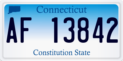 CT license plate AF13842