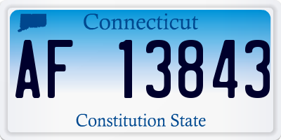 CT license plate AF13843