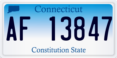 CT license plate AF13847