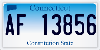 CT license plate AF13856