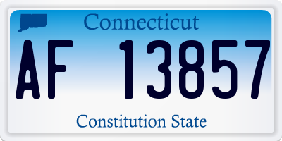 CT license plate AF13857