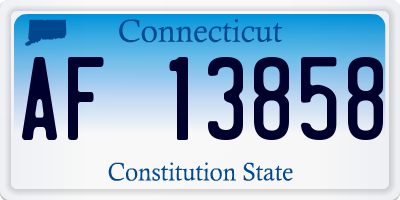 CT license plate AF13858