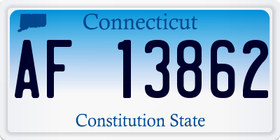 CT license plate AF13862
