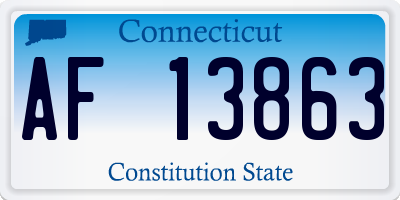CT license plate AF13863
